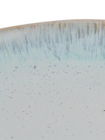 Ręcznie malowany talerz duży Areia, Kamionka, Jasny niebieski, złamana biel, jasny beżowy, Ø 28 cm