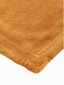 Zachte plaid Doudou in mosterdgeel, 100% polyester, Geel, B 125 x L 160 cm