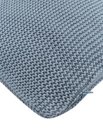 Strick-Kissenhülle Adalyn aus Bio-Baumwolle in Blau, 100% Bio-Baumwolle, GOTS-zertifiziert, Blau, B 40 x L 40 cm