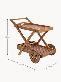 Tuinserveerwagen Noemi, Acaciahout, licht gelakt en geolied, Acaciahout, B 89 x H 76 cm