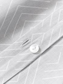Housse de couette en coton à motif graphique Milano, Gris clair, larg. 200 x long. 200 cm