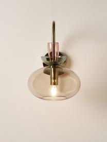 Wandlamp Nyra van gekleurd glas, Lampenkap: glas, Meerkleurig, transparant, B 34 x H 31 cm