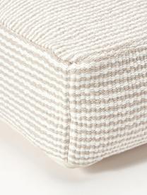 Gestreiftes Baumwoll-Bodenkissen Carmelo, Bezug: 100% Baumwolle, Beige, Weiss, B 60 x H 20 cm