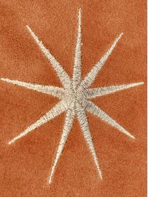 Federa in velluto con stelle ricamate Stars, Arancione, Larg. 45 x Lung. 45 cm