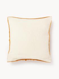 Housse de coussin en laine Loca, Orange, blanc crème, larg. 50 x long. 50 cm