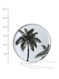 Piattino da dessert Palms 2 pz, Porcellana, Nero, bianco, Ø 22 cm