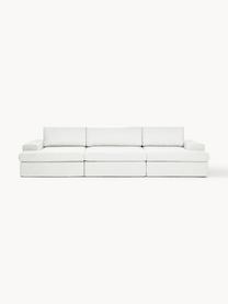 Modulares Sofa Russell (4-Sitzer) mit abnehmbaren Bezügen, Bezug: 100% Baumwolle Der strapa, Gestell: Massives Kiefernholz, Spe, Füße: Kunststoff Dieses Produkt, Webstoff Off White, B 309 x T 103 cm