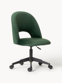 Chaise de bureau en velours Rachel, hauteur ajustable, Velours vert, larg. 65 x prof. 66 cm