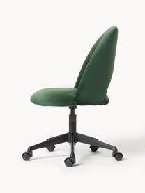 Sametová židle k psacímu stolu Rachel, výškově nastavitelná, Tmavě zelená, Š 65 cm, H 66 cm