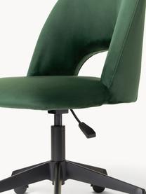 Chaise de bureau en velours Rachel, hauteur ajustable, Velours vert, larg. 65 x prof. 66 cm