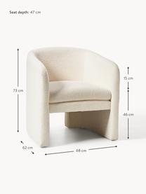 Fauteuil lounge en bouclette Mairo, Bouclette beige clair, larg. 68 x prof. 62 cm