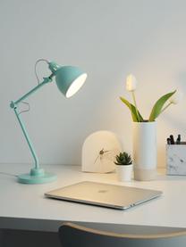 Bureaulamp True Buddy in pastelgroen, Lampenkap: gecoat metaal, Lampvoet: gecoat metaal, Decoratie: metaal, Pastelgroen, 14 x 52 cm