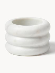 Set di 4 ciotole in marmo con cucchiaio Zuri, Contenitore: marmo, Cucchiaio: metallo, Bianco marmorizzato, Ø 8 x Alt. 5 cm