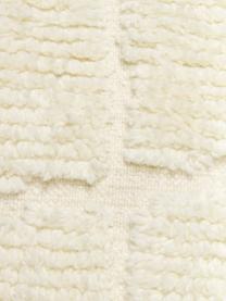 Flauschiger Hochflor-Teppich Bayu mit Fransen, handgetuftet, 84 % Wolle, 16 % Baumwolle

Bei Wollteppichen können sich in den ersten Wochen der Nutzung Fasern lösen, dies reduziert sich durch den täglichen Gebrauch und die Flusenbildung geht zurück., Cremeweiß, B 80 x L 150 cm (Größe XS)