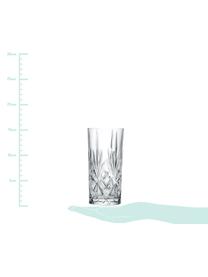 Verres à long drink en cristal à motifs embossés Melodia, 6 pièces, Transparent