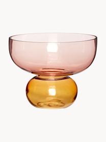 Vaso di design in vetro soffiato rosa/ambrato Show, alt. 21 cm, Vetro, Rosa antico, arancione, trasparente, Ø 26 x Alt. 21 cm