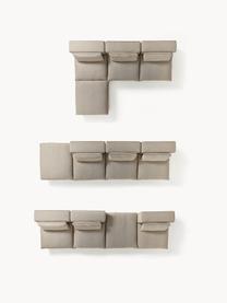 Modulares Ecksofa Felix mit Hocker, Bezug: 100 % Polyester Der strap, Gestell: Massives Kiefern- und Fic, Webstoff Greige, B 300 x T 210 cm