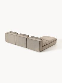 Narożna sofa modułowa z pufem Felix, Tapicerka: 100% poliester Dzięki tka, Nogi: tworzywo sztuczne Ten pro, Greige tkanina, B 300 x T 210 cm