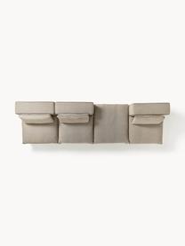 Modulares Ecksofa Felix mit Hocker, Bezug: 100 % Polyester Der strap, Gestell: Massives Kiefern- und Fic, Füße: Kunststoff Dieses Produkt, Webstoff Greige, B 300 x T 210 cm