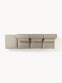 Modulares Ecksofa Felix mit Hocker, Bezug: 100 % Polyester Der strap, Gestell: Massives Kiefern- und Fic, Füße: Kunststoff Dieses Produkt, Webstoff Greige, B 300 x T 210 cm