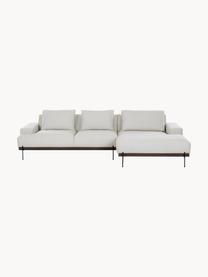 Ecksofa Brooks mit Metall-Füssen, Bezug: Polyester Der Bezug ist n, Gestell: Massives Kiefernholz, Rahmen: Lackiertes Kiefernholz, Webstoff Hellbeige, B 315 x T 148 cm, Eckteil links