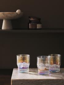 Mundgeblasene Wassergläser Juno, irisierend, 4 Stück, Glas, Transparent, Ø 9 x H 11 cm, 400 ml