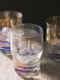 Mundgeblasene Wassergläser Juno, irisierend, 4 Stück, Glas, Transparent, Ø 9 x H 11 cm, 400 ml