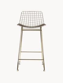 Metalen barstoelen Wire, 2 stuks, Gepoedercoat metaal, Goudkleurig, B 47 x H 89 cm