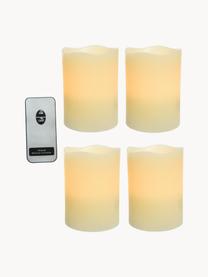Set de velas LED Beno, 4 uds, a pilas, Cera, Amarillo claro, Ø 8 x Al 10 cm