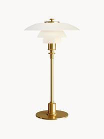 Lampada da tavolo piccola in vetro soffiato PH 2/1, Paralume: vetro opalino soffiato a , Struttura: ottone metallizzato, Dorato, bianco, Ø 20 x Alt. 36 cm