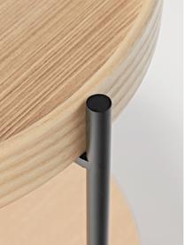 Mesa auxiliar de madera Renee, Tablero: fibras de densidad media , Estructura: metal con pintura en polv, Madera de fresno, Ø 44 x Al 49 cm