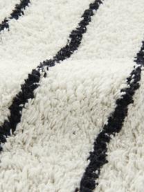 Tappeto bagno Lawa, 100% cotone, Bianco crema, nero, Larg. 50 x Lung. 80 cm