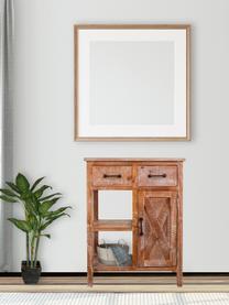 Konzolový stolík z borovicového dreva Alba, Svetlohnedá, čierna, Š 63 x V 82 cm
