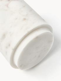 Marmor-Aufbewahrungsdose Simba, Marmor, Weiß, marmoriert, Ø 10 x H 12 cm
