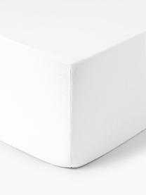 Boxspring-Spannbettlaken Airy, gewaschenes Leinen, Weiß, B 90 x L 200 cm, H 35 cm