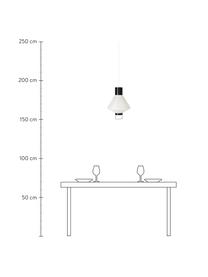 Lámpara de techo de papel de diseño Ritta, Pantalla: papel, Estructura: metal recubierto, Cable: cubierto en tela, Blanco, negro, Ø 30 x Al 42 cm