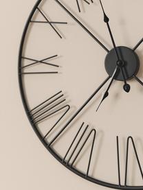 Reloj de pared Oslo, Metal recubierto, Negro, Ø 57 cm