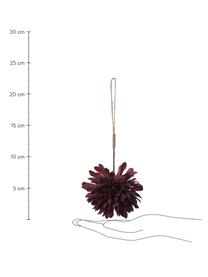 Ozdoba na stromček Florisa, 2 ks, Tmavočervená, Ø 10 x V 14 cm