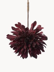 Adornos navideños artesanales Florisa, 2 uds., Flor: plástico, Rojo oscuro, Ø 10 x Al 14 cm