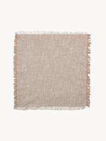 Tovagliolo di stoffa con frange Ivory 4 pz, 100% cotone, Beige, Larg. 40 x Lung. 40 cm