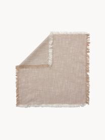 Tovagliolo di stoffa con frange Ivory 4 pz, 100% cotone, Beige, Larg. 40 x Lung. 40 cm