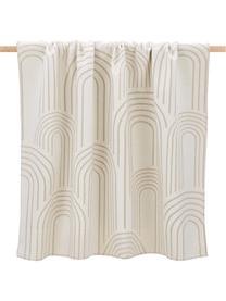 Wendedecke Deco mit Relief-Design und Ziernaht, 85% Baumwolle, 15% Polyacryl, Cremefarben, Beige, 130 x 200 cm