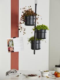 Hangende plantenpot Vulcano van metaal, Gecoat metaal, Zwart, Ø 15 x H 66 cm