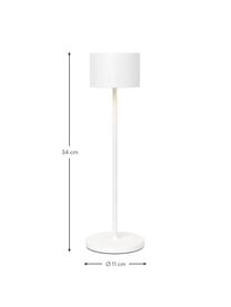 Mobiele LED outdoor tafellamp Farol, dimbaar, Lamp: gepoedercoat aluminium, Wit, Ø 11 x H 34 cm