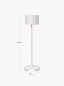 Lámpara de mesa LED regulable para exterior Farol, portátil, Lámpara: aluminio con pintura en p, Cable: plástico, Blanco, Ø 11 x Al 34 cm