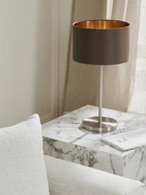 Lámpara de mesa Jamie, Cable: plástico, Gris pardo, dorado, Ø 23 x Al 42 cm