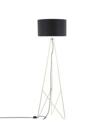 Lámpara de pie Jessica, Pantalla: tela, Cable: plástico, Negro,cobre, Ø 45 x Al 155 cm