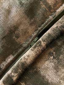 Funda de cojín de terciopelo Shiny, estilo vintage, 100% terciopelo de poliéster, Verde oscuro, dorado, An 40 x L 40 cm