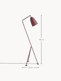 Malá lampa na čítanie Gräshoppa, nastaviteľná, Vínovočervená, matná, V 125 cm