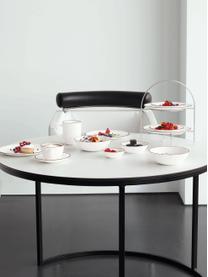 Mokken à table ligne noir met zwarte rand, 4 stuks, Beenderporselein, Wit. Rand: zwart, Ø 9 x H 9 cm